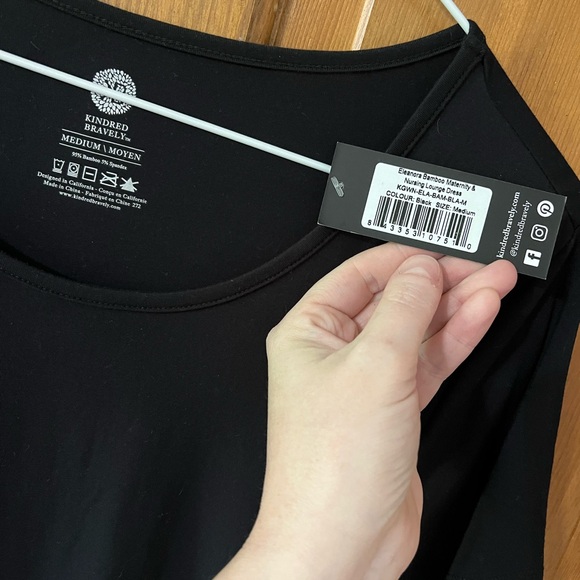 Eleanora Bamboo Maternity & Nursing Dress, Medium(6-8), Black - Picture 2 of 8